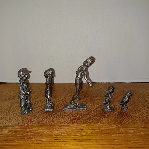 Lot Of 5 Vintage Pewter Figurines. In good condition see pictures for reference - Picture 2 of 9